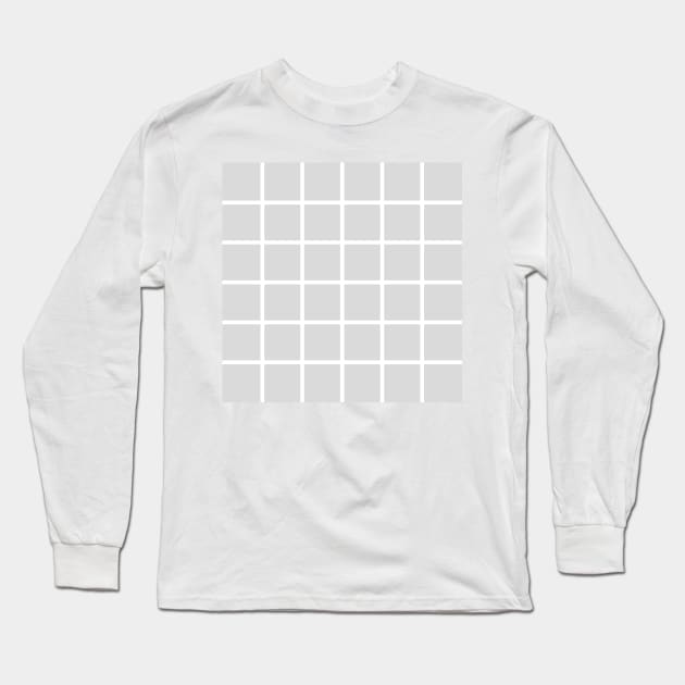 Grey with White Grid Long Sleeve T-Shirt by fivemmPaper